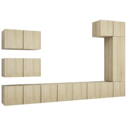 vidaXL Set de muebles salón TV 8 pzas madera ingeniería roble Sonoma