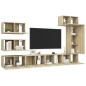 vidaXL Set de muebles salón TV 8 pzas madera ingeniería roble Sonoma