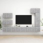 vidaXL Set muebles de salón TV 8 pzas madera ingeniería gris hormigón vidaXL Set muebles de salón TV 8 pzas madera ingeniería gris hormigón
