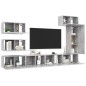 vidaXL Set muebles de salón TV 8 pzas madera ingeniería gris hormigón vidaXL Set muebles de salón TV 8 pzas madera ingeniería gris hormigón