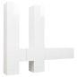 vidaXL Set de muebles de salón 6 pzas madera ingeniería blanco brillo