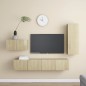 vidaXL Set de muebles salón TV 4 pzas madera ingeniería roble Sonoma