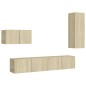 vidaXL Set de muebles salón TV 4 pzas madera ingeniería roble Sonoma