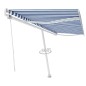 vidaXL Toldo de pie automático azul y blanco 500x350 cm vidaXL Toldo de pie automático azul y blanco 500x350 cm