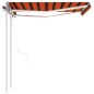 vidaXL Toldo automático LED y sensor de viento naranja marrón 3x2,5 m vidaXL Toldo automático LED y sensor de viento naranja marrón 3x2,5 m