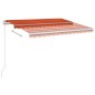 vidaXL Toldo automático LED y sensor de viento naranja marrón 3x2,5 m vidaXL Toldo automático LED y sensor de viento naranja marrón 3x2,5 m