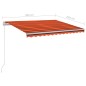 vidaXL Toldo automático LED y sensor de viento naranja marrón 3x2,5 m vidaXL Toldo automático LED y sensor de viento naranja marrón 3x2,5 m