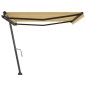 vidaXL Toldo de pie retráctil manual amarillo y blanco 450x350 cm vidaXL Toldo de pie retráctil manual amarillo y blanco 450x350 cm