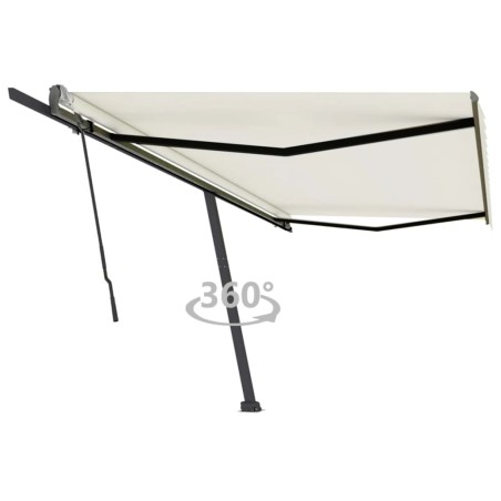 vidaXL Toldo de pie retráctil manual color crema 500x300 cm