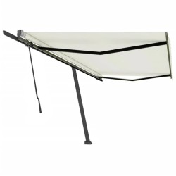 vidaXL Toldo de pie retráctil manual color crema 500x300 cm