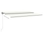 vidaXL Toldo retráctil manual con luz LED crema 500x300 cm vidaXL Toldo retráctil manual con luz LED crema 500x300 cm