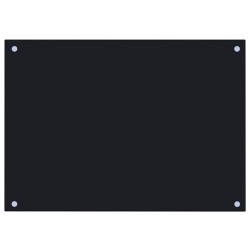 vidaXL Protección salpicaduras cocina vidrio templado negro 70x50 cm