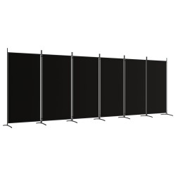 vidaXL Biombo divisor de 6 paneles de tela negro 520x180 cm