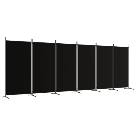 vidaXL Biombo divisor de 6 paneles de tela negro 520x180 cm