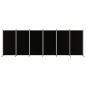 vidaXL Biombo divisor de 6 paneles de tela negro 520x180 cm vidaXL Biombo divisor de 6 paneles de tela negro 520x180 cm