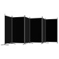 vidaXL Biombo divisor de 6 paneles de tela negro 520x180 cm vidaXL Biombo divisor de 6 paneles de tela negro 520x180 cm
