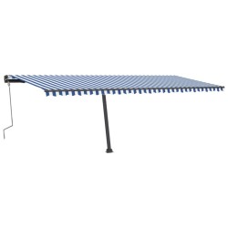 vidaXL Toldo de pie retráctil manual azul y blanco 600x300 cm