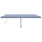 vidaXL Toldo de pie retráctil manual azul y blanco 600x300 cm vidaXL Toldo de pie retráctil manual azul y blanco 600x300 cm