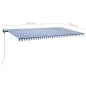 vidaXL Toldo de pie retráctil manual azul y blanco 600x300 cm vidaXL Toldo de pie retráctil manual azul y blanco 600x300 cm