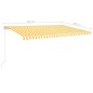 vidaXL Toldo retráctil automático con postes amarillo y blanco 5x3 m vidaXL Toldo retráctil automático con postes amarillo y blanco 5x3 m