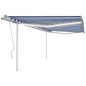 vidaXL Toldo retráctil manual con luz LED azul y blanco 4x3 m