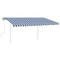 vidaXL Toldo retráctil manual con luz LED azul y blanco 4x3 m