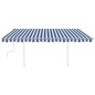 vidaXL Toldo retráctil manual con luz LED azul y blanco 4x3 m