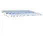 vidaXL Toldo retráctil manual con luz LED azul y blanco 4x3 m
