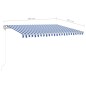 vidaXL Toldo retráctil manual con luz LED azul y blanco 4x3 m