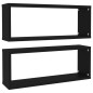 vidaXL Estante cubo de pared 2 uds contrachapado negro 60x15x23 cm vidaXL Estante cubo de pared 2 uds contrachapado negro 60x15x23 cm