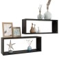 vidaXL Estante cubo de pared 2 uds contrachapado negro 60x15x23 cm vidaXL Estante cubo de pared 2 uds contrachapado negro 60x15x23 cm