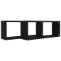 vidaXL Estante cubo de pared 2 uds contrachapado negro 60x15x23 cm vidaXL Estante cubo de pared 2 uds contrachapado negro 60x15x23 cm