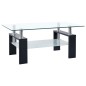 vidaXL Mesa de centro vidrio templado negro transparente 95x55x40 cm vidaXL Mesa de centro vidrio templado negro transparente 95x55x40 cm