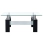 vidaXL Mesa de centro vidrio templado negro transparente 95x55x40 cm vidaXL Mesa de centro vidrio templado negro transparente 95x55x40 cm