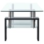 vidaXL Mesa de centro vidrio templado negro transparente 95x55x40 cm vidaXL Mesa de centro vidrio templado negro transparente 95x55x40 cm