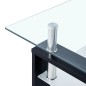 vidaXL Mesa de centro vidrio templado negro transparente 95x55x40 cm vidaXL Mesa de centro vidrio templado negro transparente 95x55x40 cm