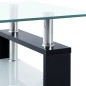 vidaXL Mesa de centro vidrio templado negro transparente 95x55x40 cm vidaXL Mesa de centro vidrio templado negro transparente 95x55x40 cm