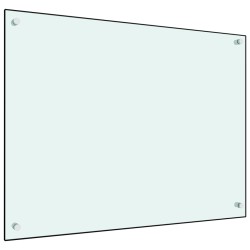  vidaXL Protección salpicaduras cocina vidrio templado blanco 80x60 cm