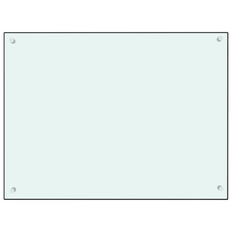  vidaXL Protección salpicaduras cocina vidrio templado blanco 80x60 cm