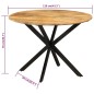 vidaXL Mesa de comedor madera maciza de mango y acero 110x78 cm