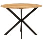 vidaXL Mesa de comedor madera maciza de mango y acero 110x78 cm