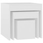 vidaXL Mesas apilables 3 piezas madera contrachapada blanco