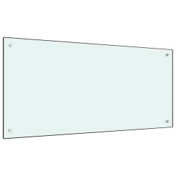  vidaXL Protección salpicaduras cocina vidrio templado blanco 100x50 cm
