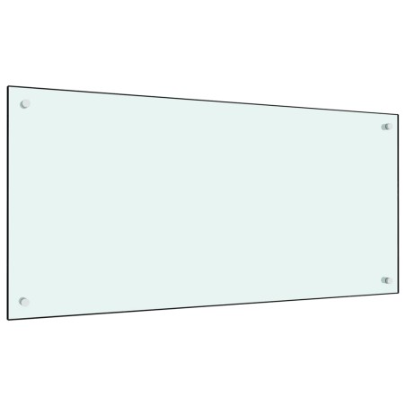  vidaXL Protección salpicaduras cocina vidrio templado blanco 100x50 cm