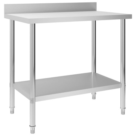 vidaXL Mesa trabajo cocina y salpicadero acero inoxidable 100x60x93 cm