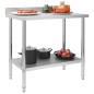 vidaXL Mesa trabajo cocina y salpicadero acero inoxidable 100x60x93 cm vidaXL Mesa trabajo cocina y salpicadero acero inoxidable 100x60x93 cm