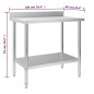 vidaXL Mesa trabajo cocina y salpicadero acero inoxidable 100x60x93 cm vidaXL Mesa trabajo cocina y salpicadero acero inoxidable 100x60x93 cm