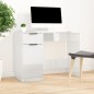 vidaXL Escritorio de madera contrachapada blanco brillo 100x50x75 cm vidaXL Escritorio de madera contrachapada blanco brillo 100x50x75 cm
