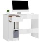 vidaXL Escritorio de madera contrachapada blanco brillo 100x50x75 cm vidaXL Escritorio de madera contrachapada blanco brillo 100x50x75 cm