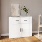 vidaXL Aparador de madera contrachapada blanco brillante 80x33x70 cm vidaXL Aparador de madera contrachapada blanco brillante 80x33x70 cm